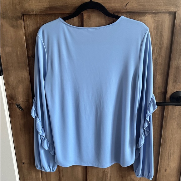 Ann Taylor Sky Blue Ruffle Sleeve Blouse - Picture 8 of 11